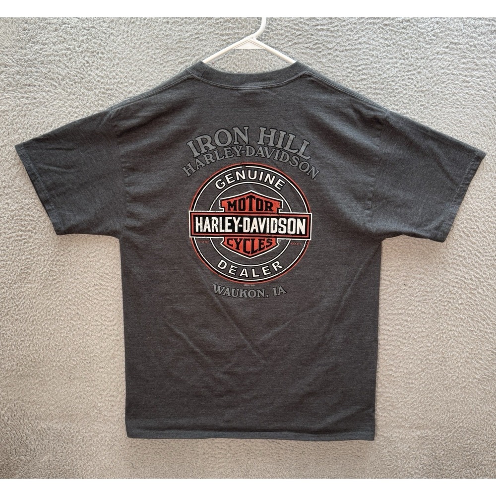 Harley Davidson Shirt Adult Large Gray Motorcycle Biker Grunge Skater Y2K Mens